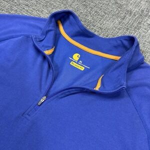 Carhartt Force Pullover Men's XL Blue Relaxed Fit 1/4 Zip Mock Neck